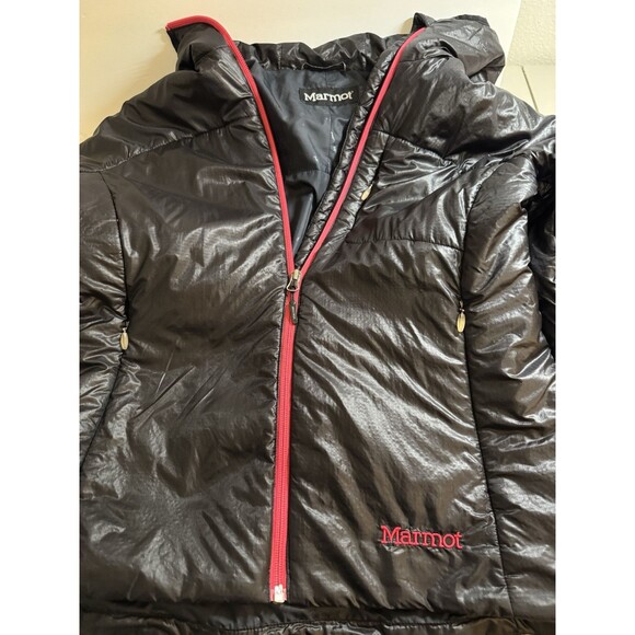 Marmot Womens Puffer Jacket Black Sz M Quilted Hooded Ski Outdoors Winter - Picture 6 of 8